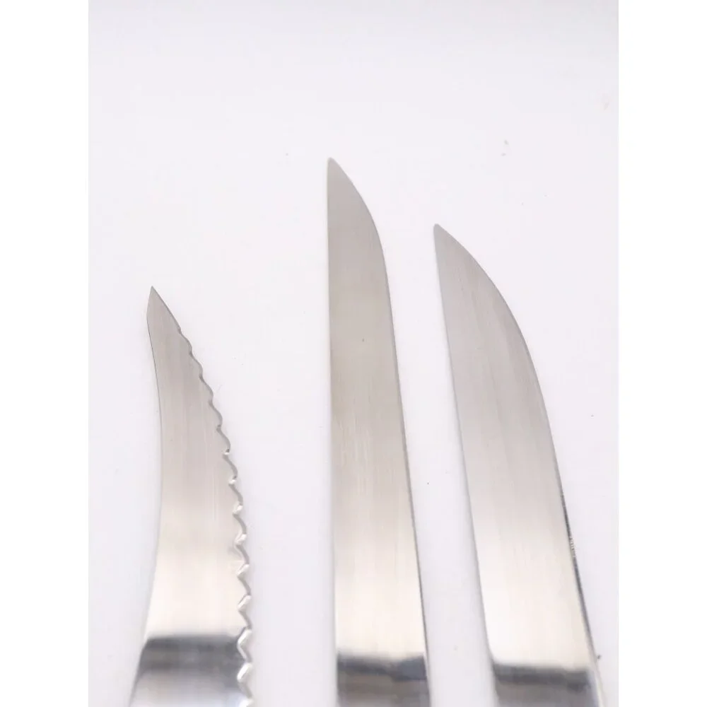 3 Ronco Six Star Knives - 3 Large Filet 7 Boning 8‎ Sportsman SS Full Tang